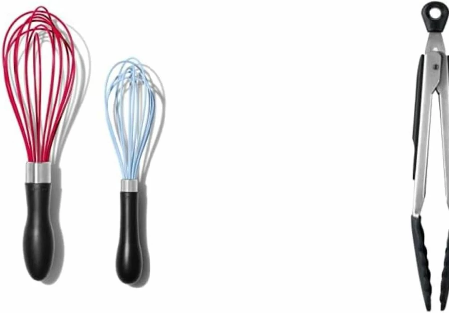 OXO Silicone Balloon Whisk - 11 Inch Red Kitchen Whisk - Heat Resistant & Non-Slip Handle by OXO Good Grips
