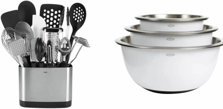 OXO Good Grips 15-Piece Kitchen Utensil Set - Stainless Steel & Silicone Cooking Tools with Ergonomic Handles