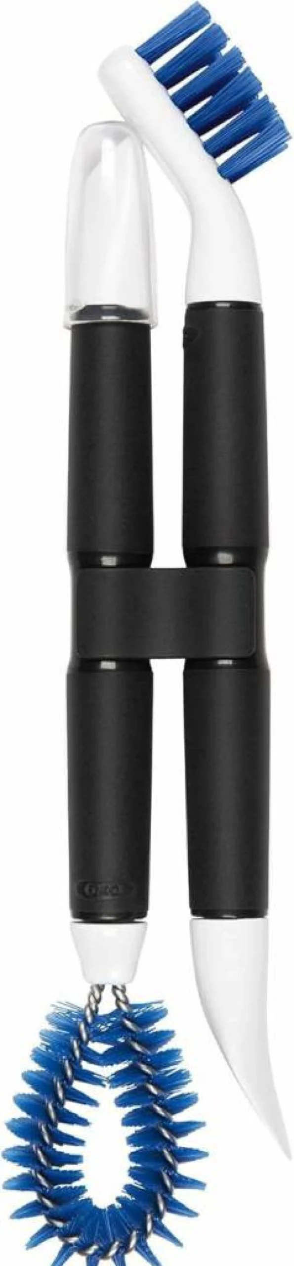 OXO Good Grips Kitchen Appliance Cleaning Brush Set - Durable Scrubber with Non-Slip Grip, White - Easy-to-Use Dish Scrub Brush for Pots, Pans & Dishes