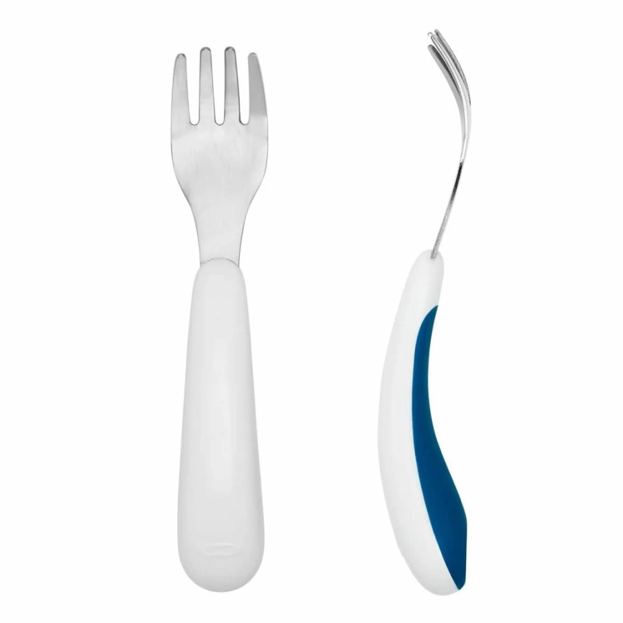 OXO Tot Travel Fork and Spoon Set for Kids - Portable Baby Utensils, Opal Color, On-the-Go Feeding Essentials