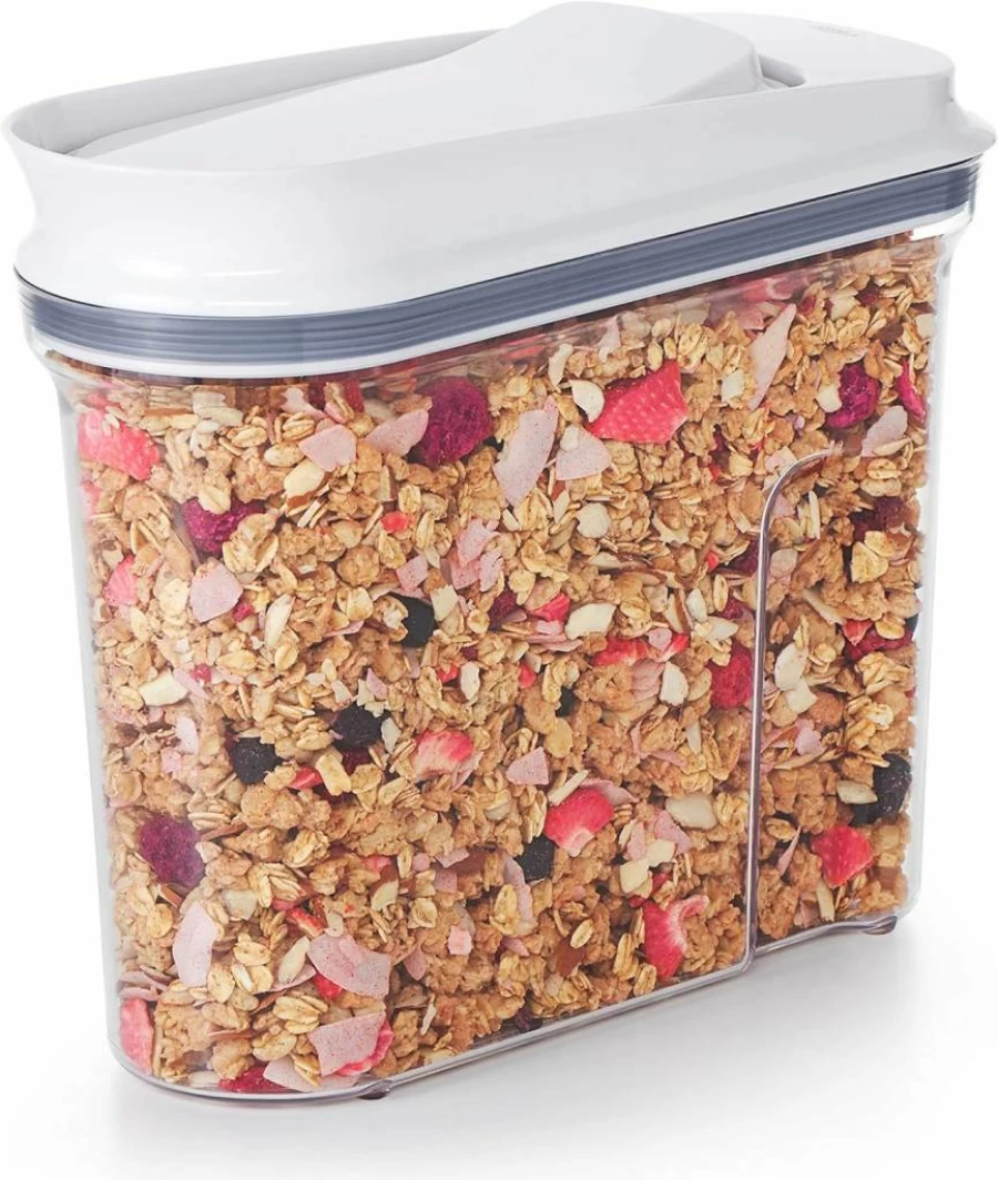 OXO Good Grips 2.5 Quart Airtight Cereal Dispenser for Granola, Popcorn, and Dry Food Storage - BPA-Free Plastic Container with Locking Lid