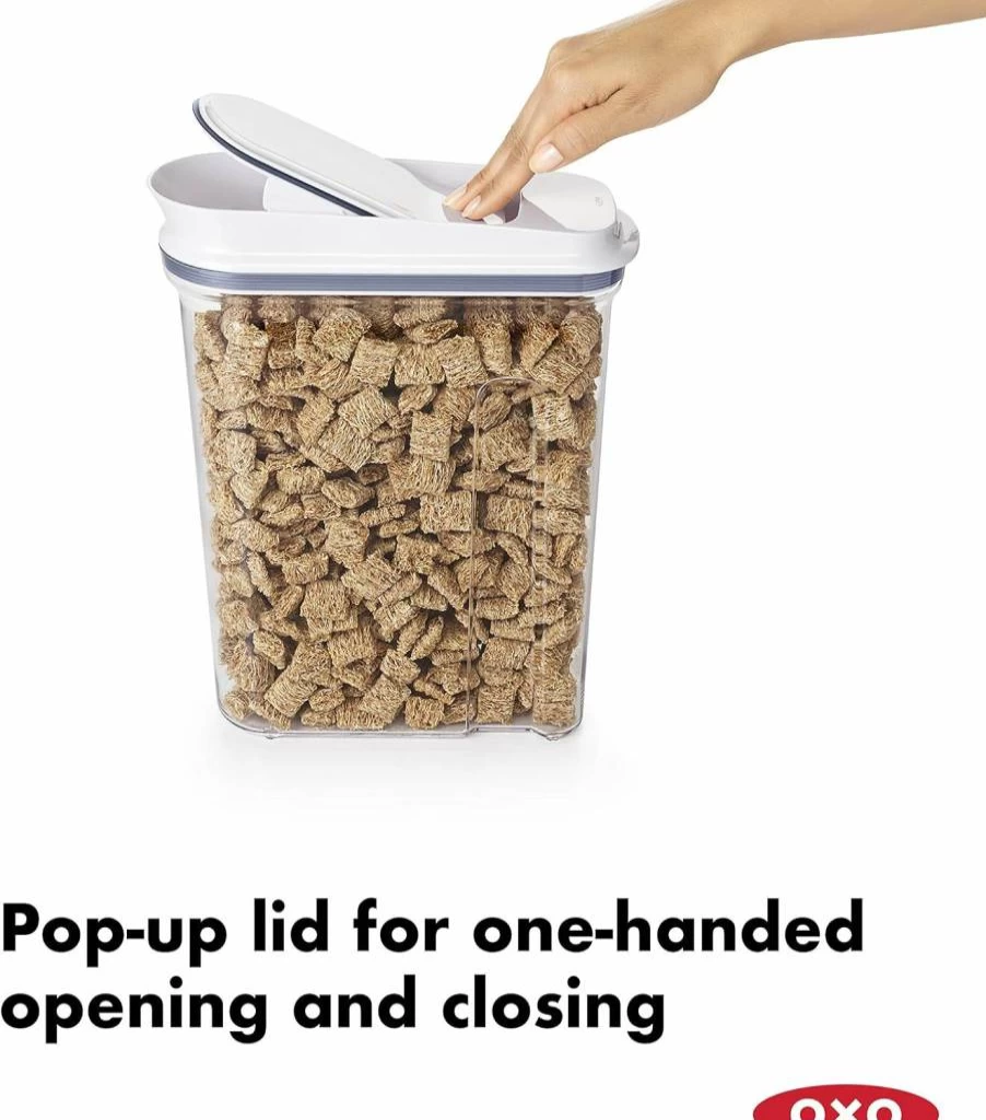 OXO Good Grips 2.5 Quart Airtight Cereal Dispenser for Granola, Popcorn, and Dry Food Storage - BPA-Free Plastic Container with Locking Lid