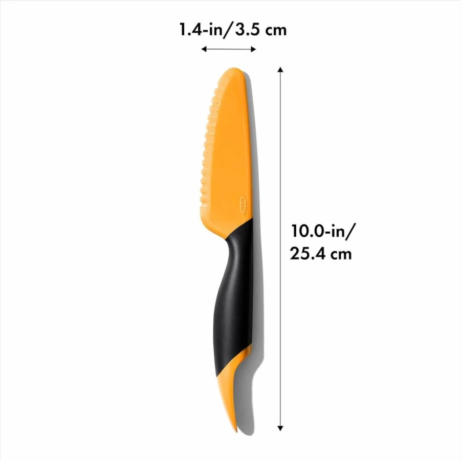 OXO Good Grips Mango Slicer with Scoop - Ergonomic Kitchen Tool for Peeling, Slicing, and Dicing - Orange, 7-Inch