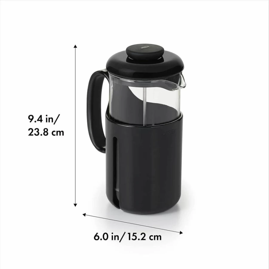 OXO Brew 8-Cup Shatter-Resistant French Press Coffee Maker, Black – Portable Travel Coffee Press by OXO