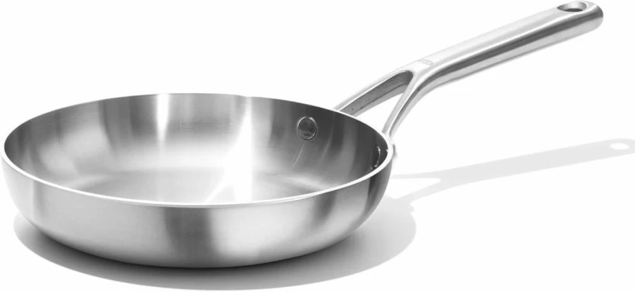 OXO 8-Inch Tri-Ply Stainless Steel Frying Pan Skillet - Induction Compatible, Multi-Clad Construction, Dishwasher & Metal Utensil Safe