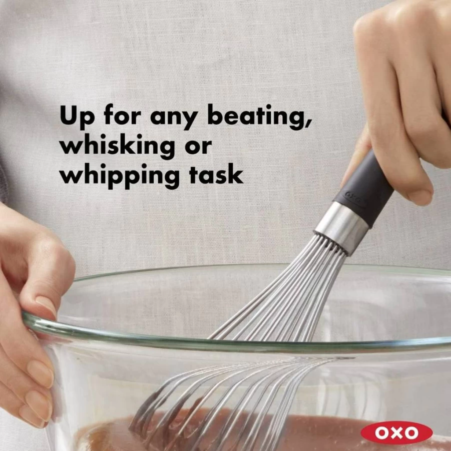 OXO Good Grips 11-Inch Stainless Steel Balloon Whisk for Mixing, Beating, and Whisking - Kitchen Utensil with Comfortable Non-Slip Handle