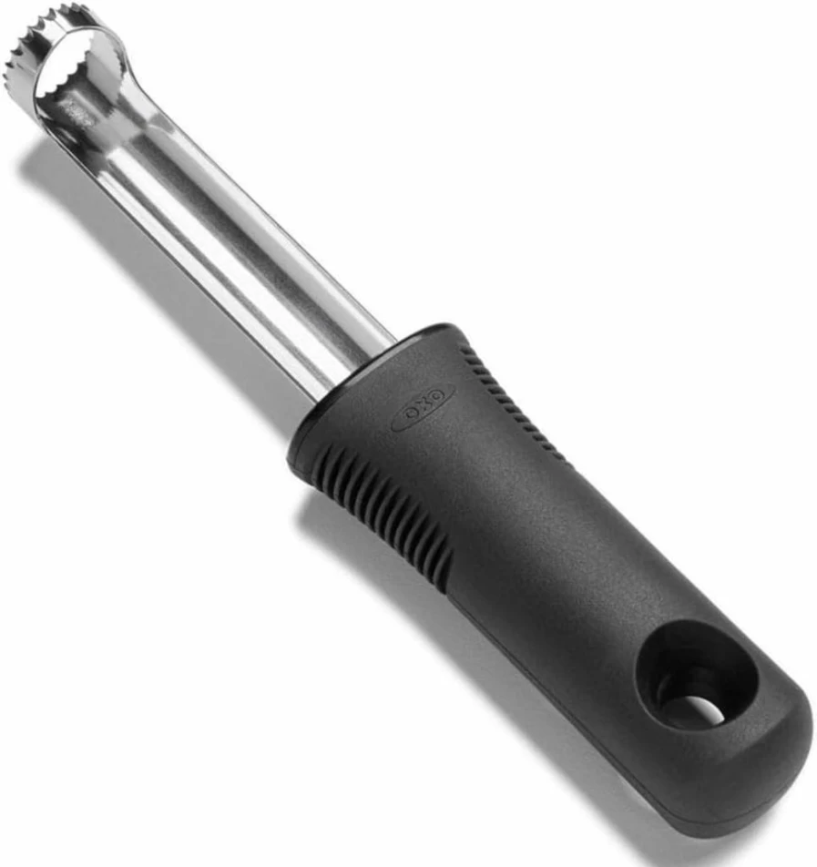OXO Good Grips Stainless Steel Apple Corer - Easy to Use Kitchen Tool for Slicing and Coring Apples - Silver and Black Design