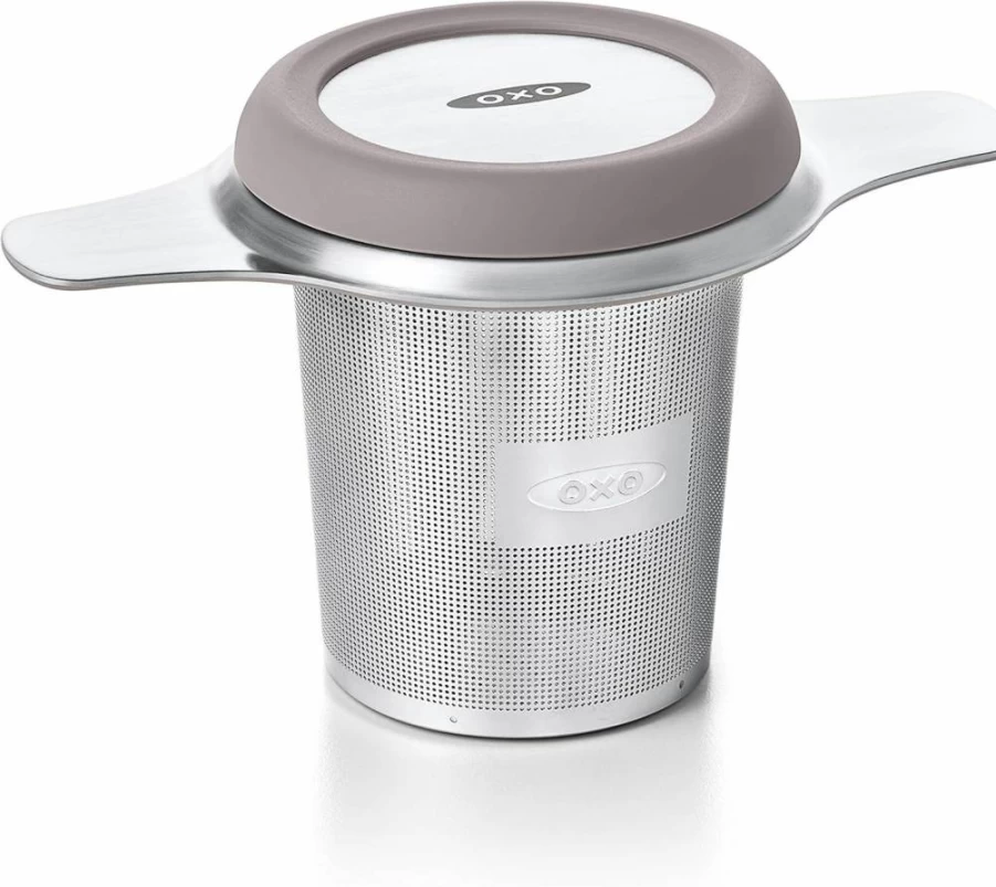 OXO Brew 6 Oz Tea Infuser Basket - Stainless Steel Loose Leaf Tea Strainer for Hot & Iced Tea - Easy Clean Mesh Design