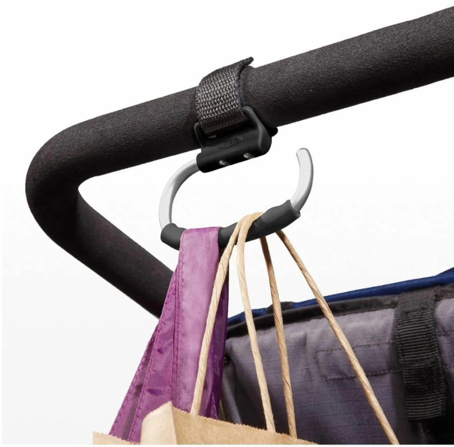 OXO Tot Stroller Hook - Grey, Durable Baby Stroller Accessory for Diaper Bags & Shopping
