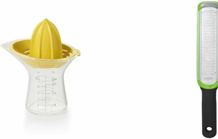 OXO Good Grips Yellow Small Citrus Juicer - Handheld Lemon Lime Squeezer - Easy Squeeze Kitchen Tool
