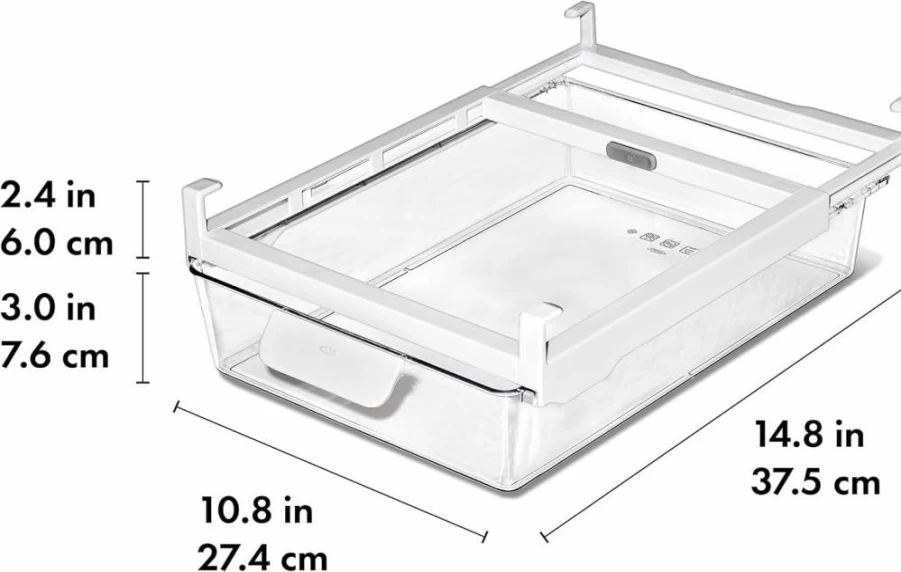 OXO Good Grips 14-Inch Undershelf Fridge Drawer - Organize Deli Meats, Cheese, Produce & More
