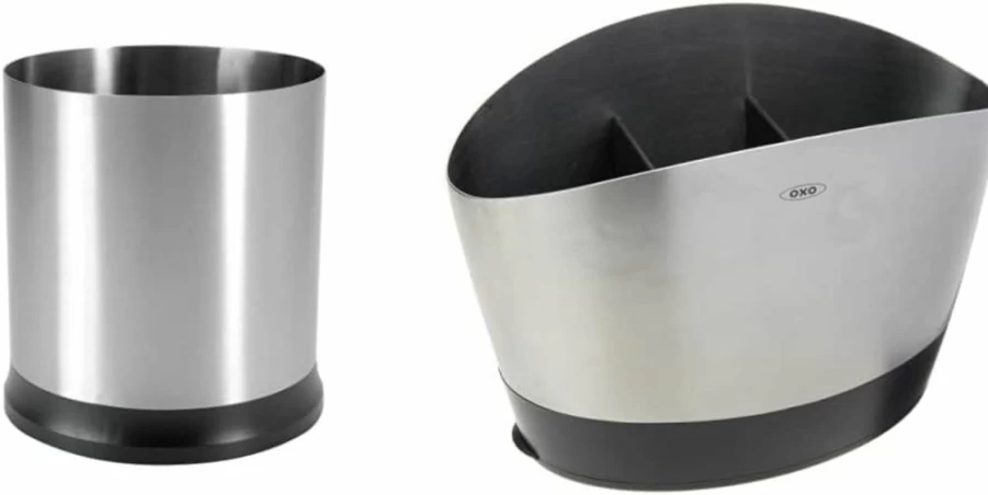 OXO Stainless Steel Rotating Utensil Holder - 360-Degree Spice Rack Organizer for Kitchen Countertop by OXO Good Grips