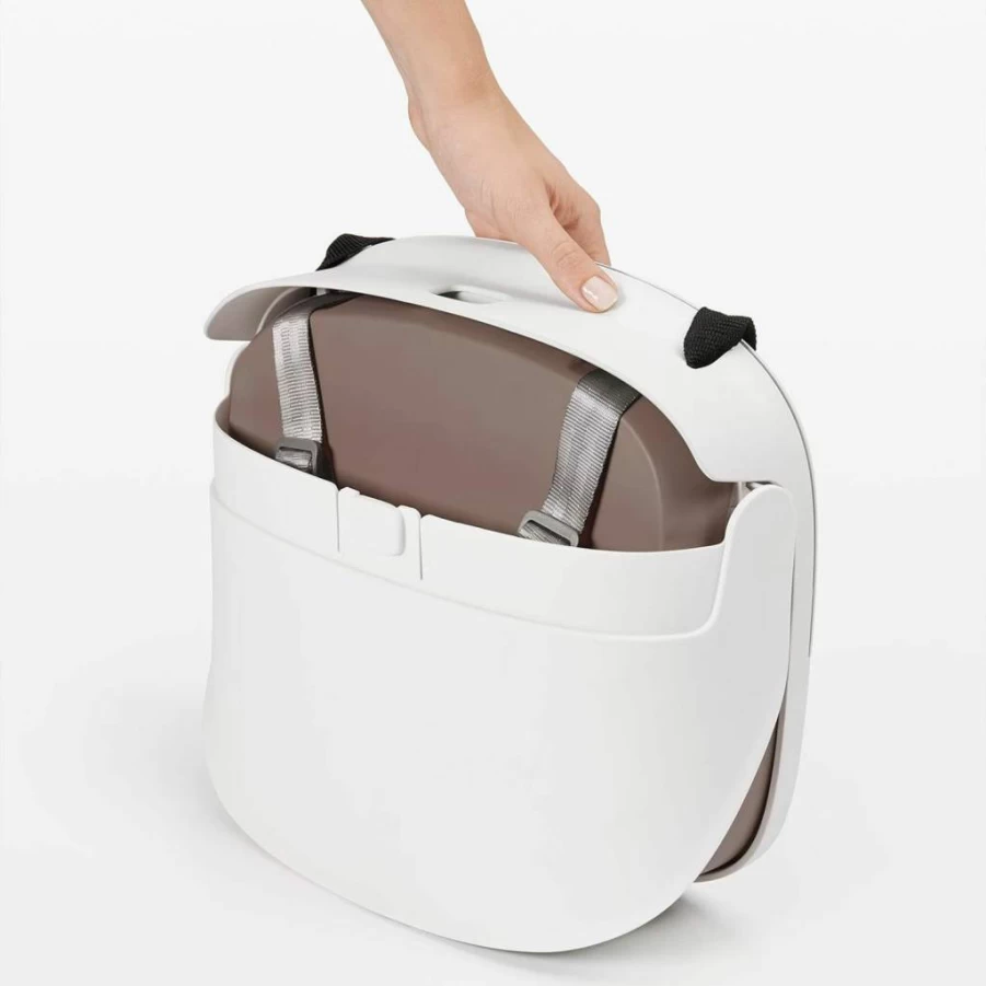 OXO Tot Perch Booster Seat with Safety Straps - Taupe Color, High Chair for Toddlers, Portable Baby Feeding Seat