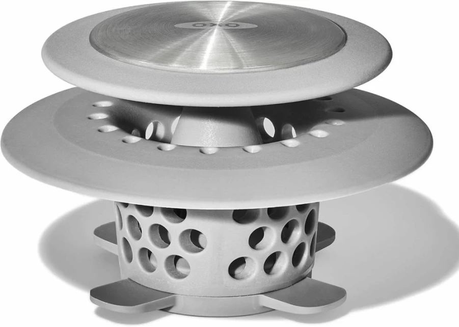 OXO Stainless Steel Sink Drain Protector with Hair Catcher - Good Grips Non-Slip Design