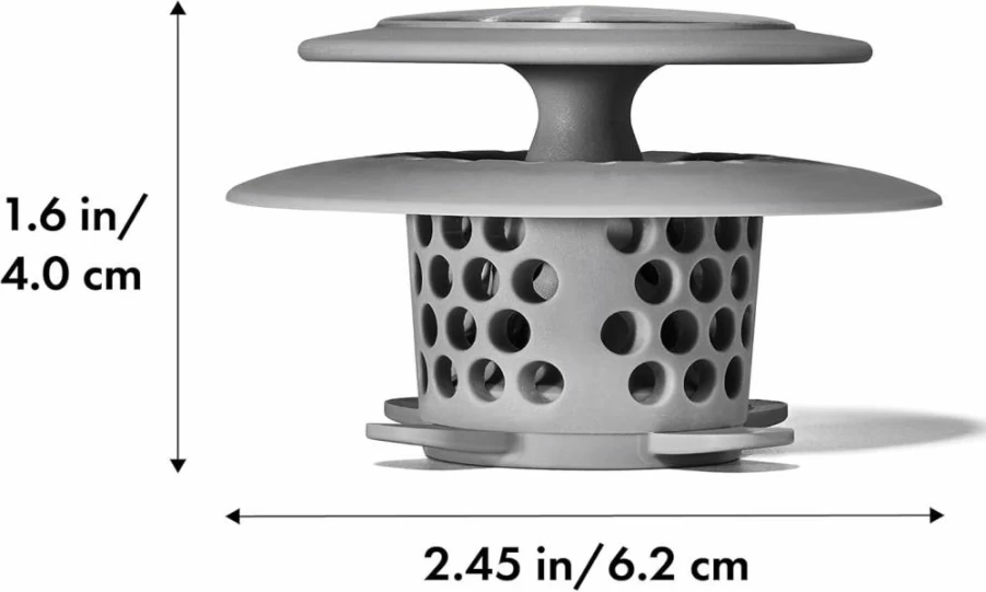 OXO Stainless Steel Sink Drain Protector with Hair Catcher - Good Grips Non-Slip Design