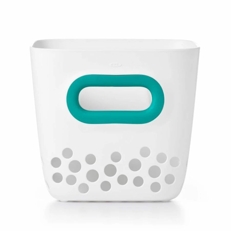 OXO Tot Baby Bath Toy Storage Bin in Teal - Durable Mesh Organizer for Bathroom and Nursery