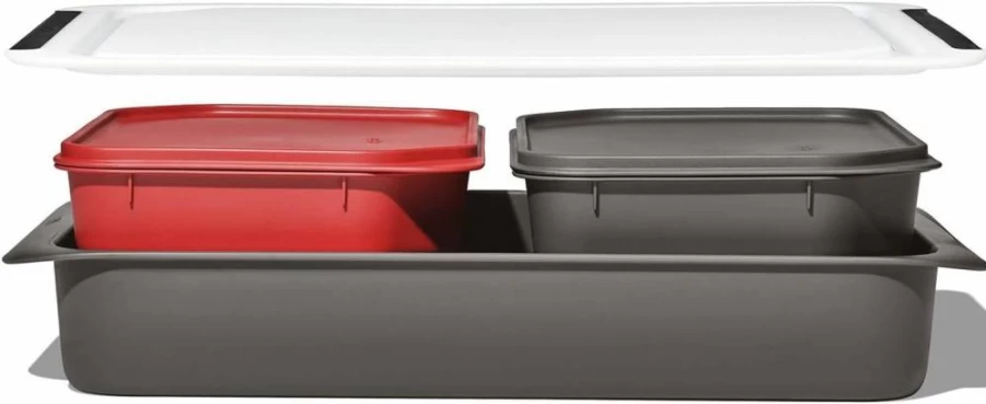 OXO Good Grips Grill Prep and Carry System - Portable Grilling Accessories Kit with Durable Tools for BBQ Cooking