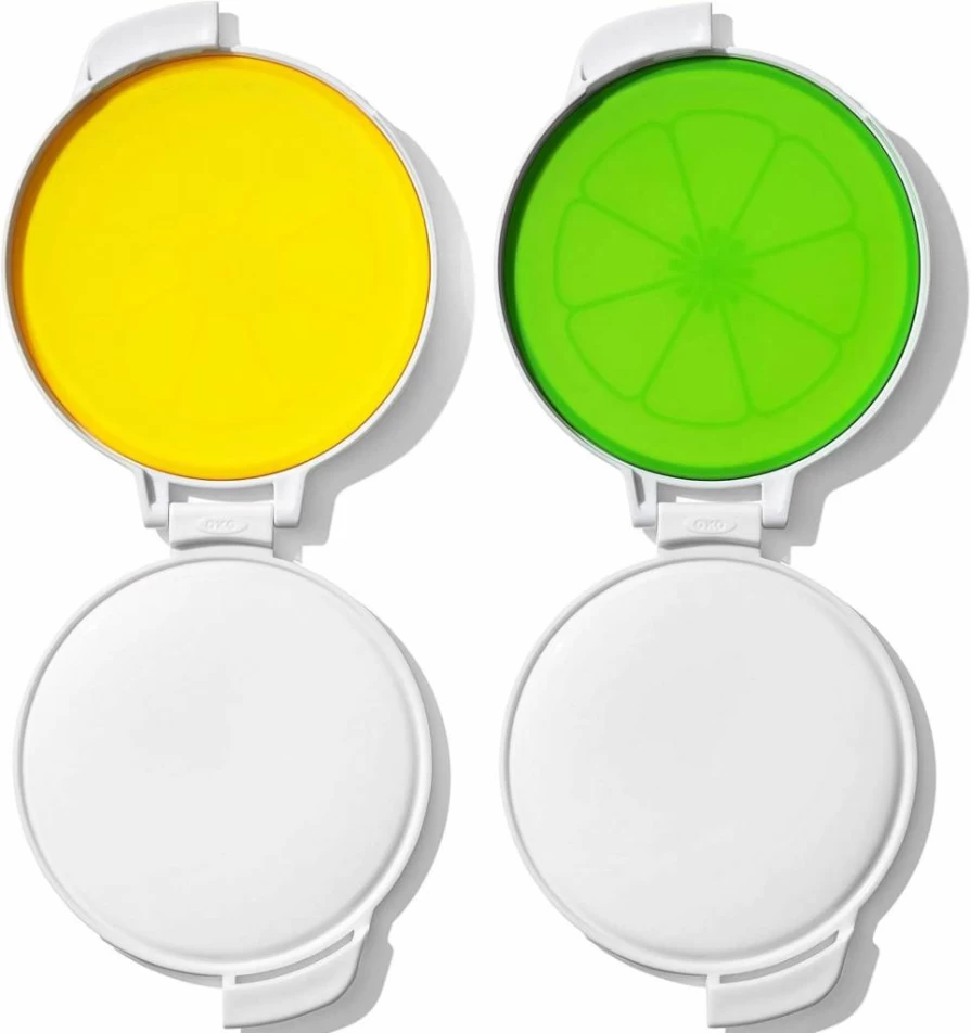 OXO Reusable Silicone Onion Saver with Lid - Cut & Keep Fresh Container by Good Grips, White