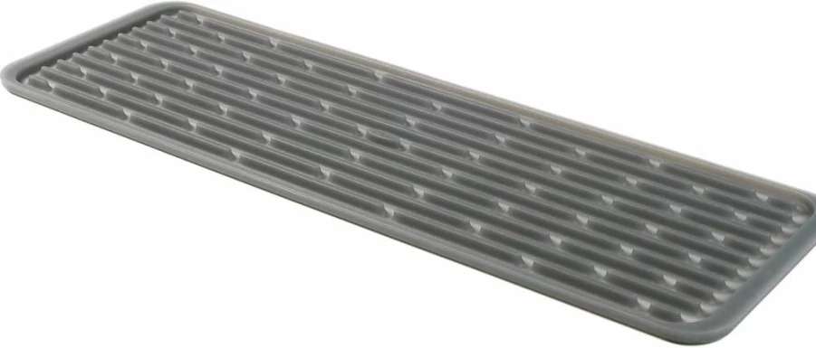 OXO Good Grips Silicone Drying Mat for Wine Glasses & Stemware, Non-Slip Gray Dish Drying Rack, Compact Kitchen Counter Mat
