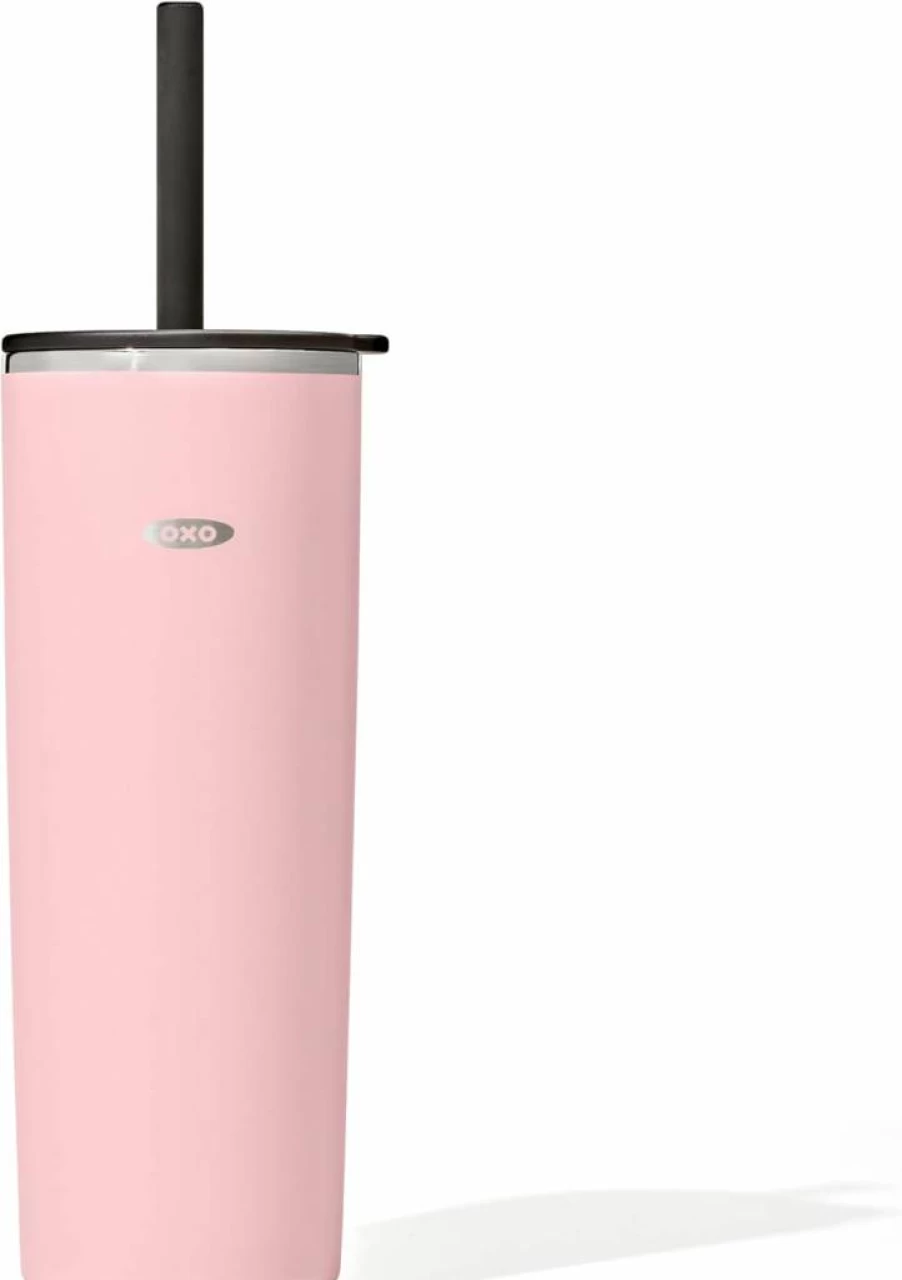 OXO Strive 24oz Insulated Stainless Steel Tumbler with Straw Lid - Quartz Color, Leak-Proof, BPA-Free, Hot & Cold Drink Cup