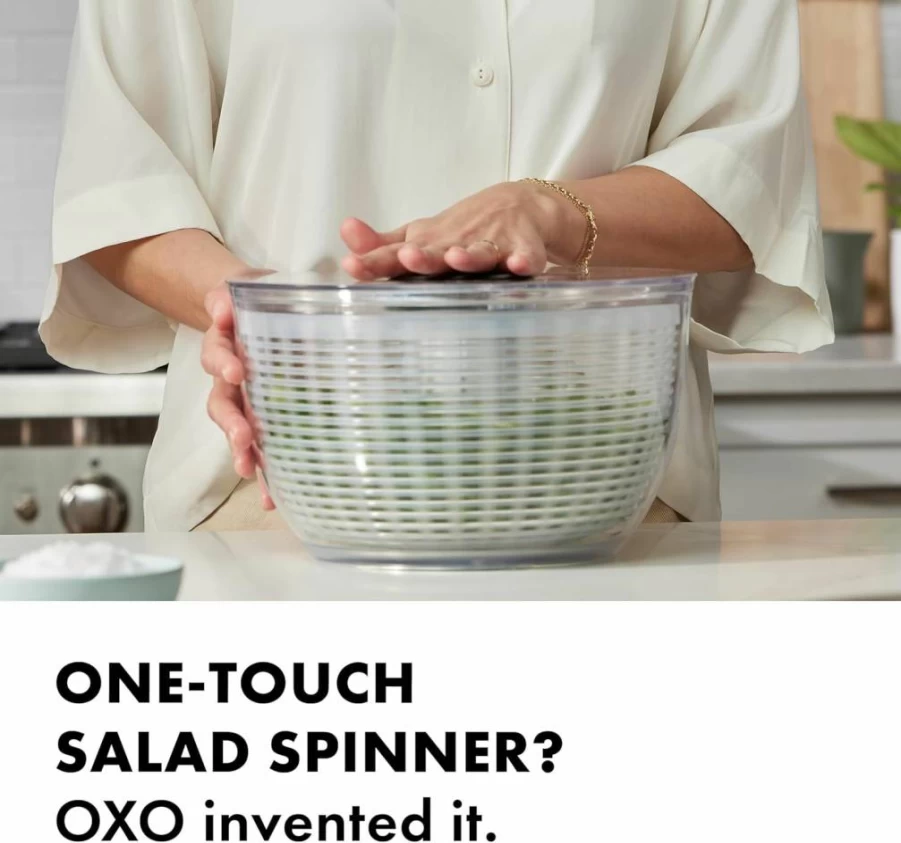 OXO Good Grips Small Salad and Herb Spinner - Compact Kitchen Gadget for Drying Greens