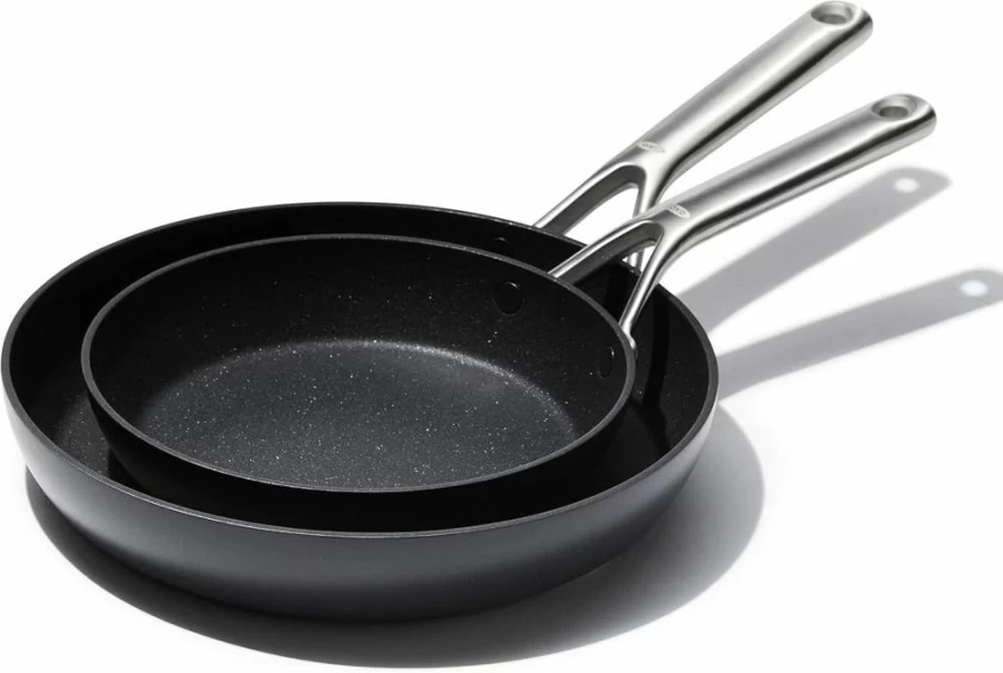 OXO Professional 8" & 10" Nonstick Frying Pan Set - Hard Anodized, PFAS-Free, Induction Compatible, Diamond Reinforced Coating, Dishwasher & Oven Safe