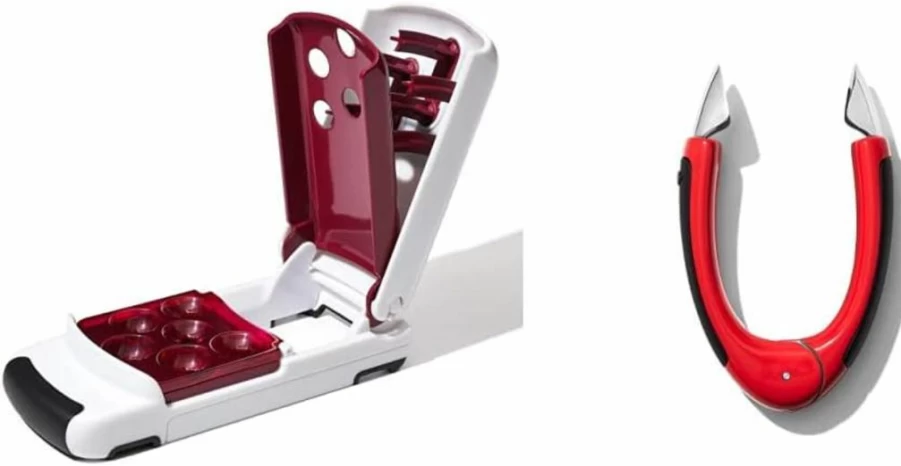 OXO Quick Release Cherry Pitter - Multi Cherry Pitter Tool by OXO Good Grips for Easy Fruit Pitting