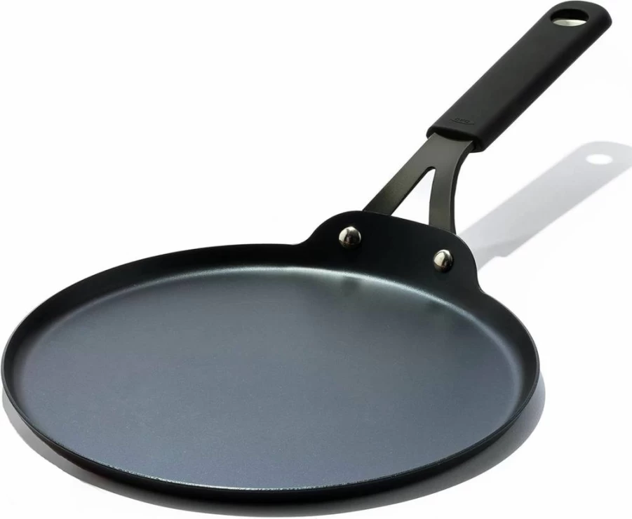 OXO Obsidian Pre-Seasoned 15" Carbon Steel Roasting Pan with Stainless Steel Rack, Induction Compatible Black Roaster