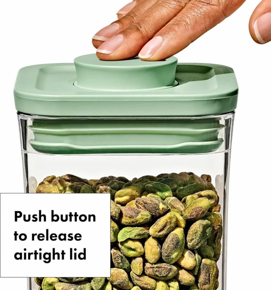 OXO 3-Piece Airtight Pop Container Set with Mini Scoops - Pistachio Green Limited Edition Food Storage Canisters