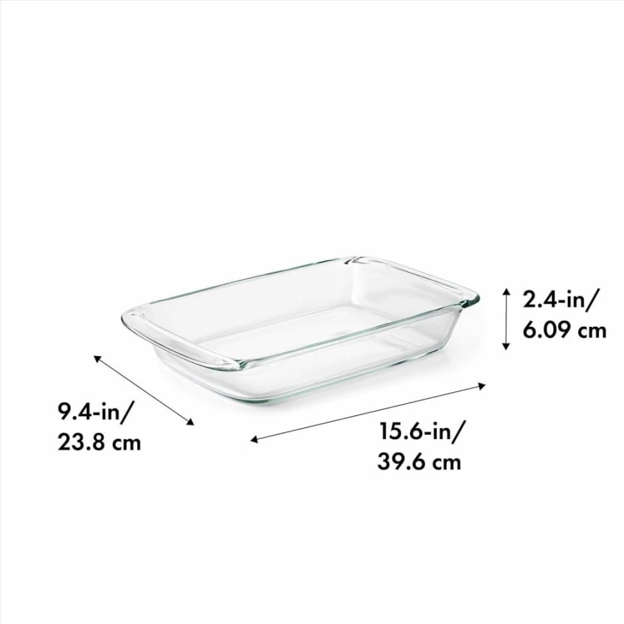 OXO Good Grips 3 Quart Glass Baking Dish with Lid - Oven Safe, Easy Grip Handle, Durable Bakeware for Casseroles & Desserts