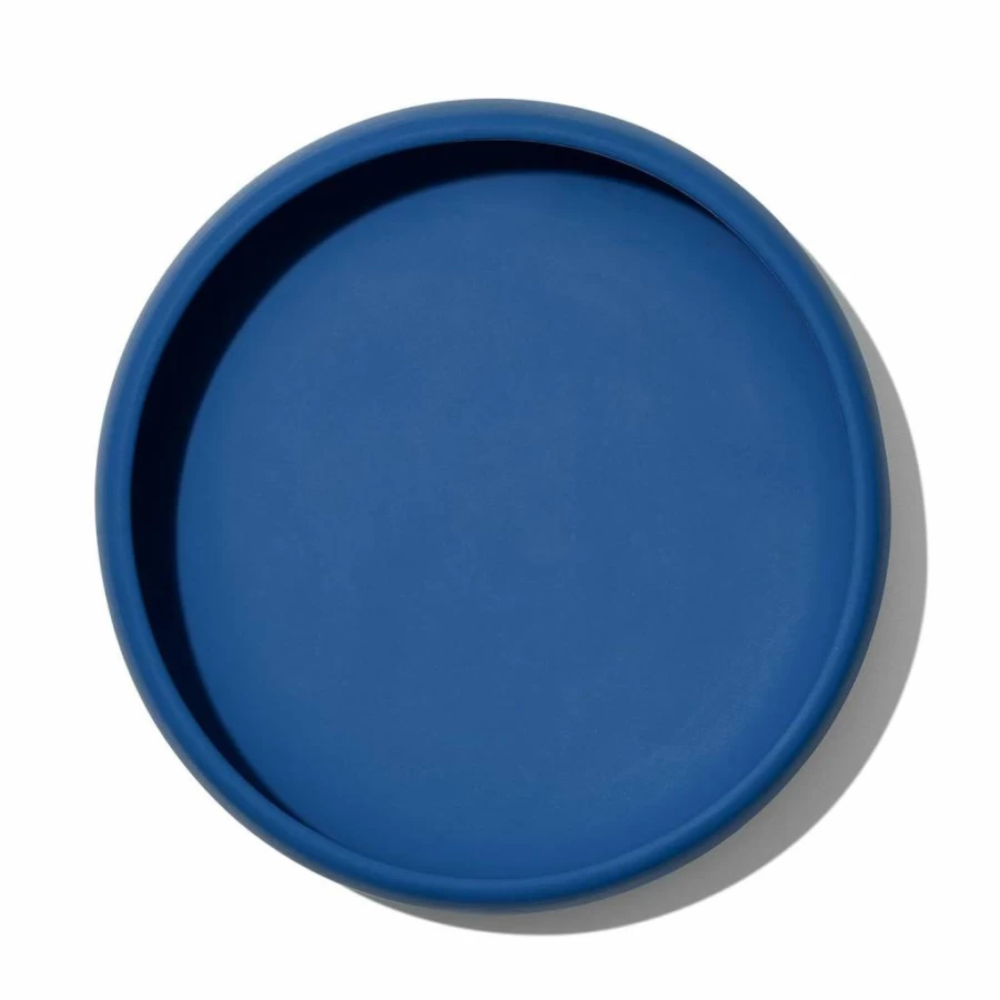OXO Tot Baby Plate - Soft Silicone Divided Dish for Toddlers, Navy Blue, BPA-Free, Non-Slip Base
