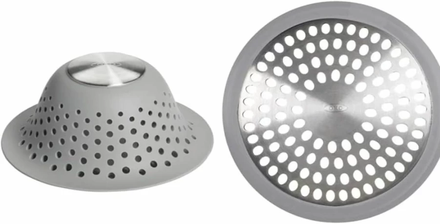 OXO Good Grips Gray Silicone Bathtub Drain Protector for Showers & Tubs