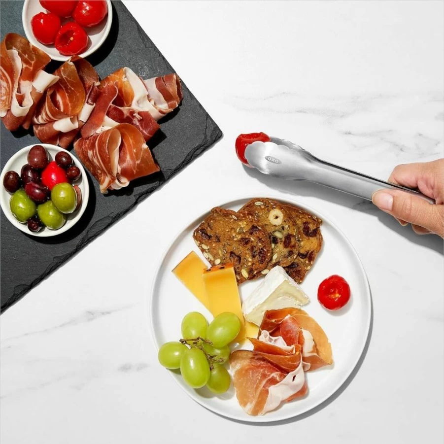 OXO Good Grips Stainless Steel Mini Tongs 2-Pack - Durable Kitchen Tongs Set for Cooking & Serving