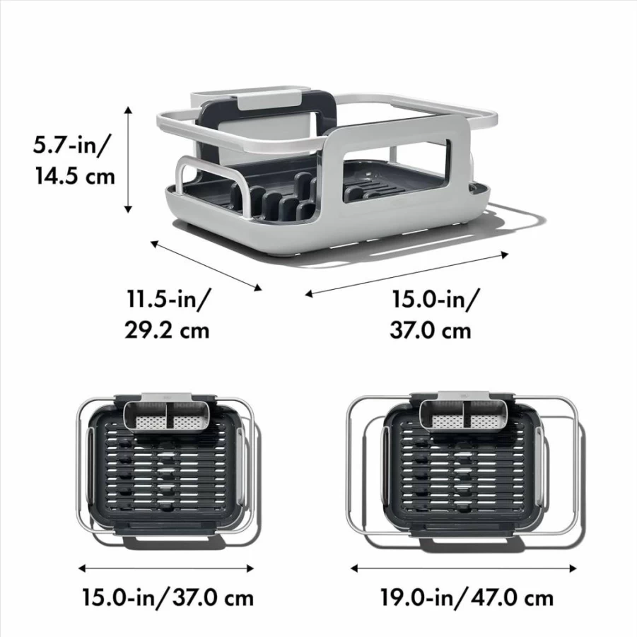 OXO Extendable Aluminum Dish Rack - Over-The-Sink Drying Rack by OXO Good Grips