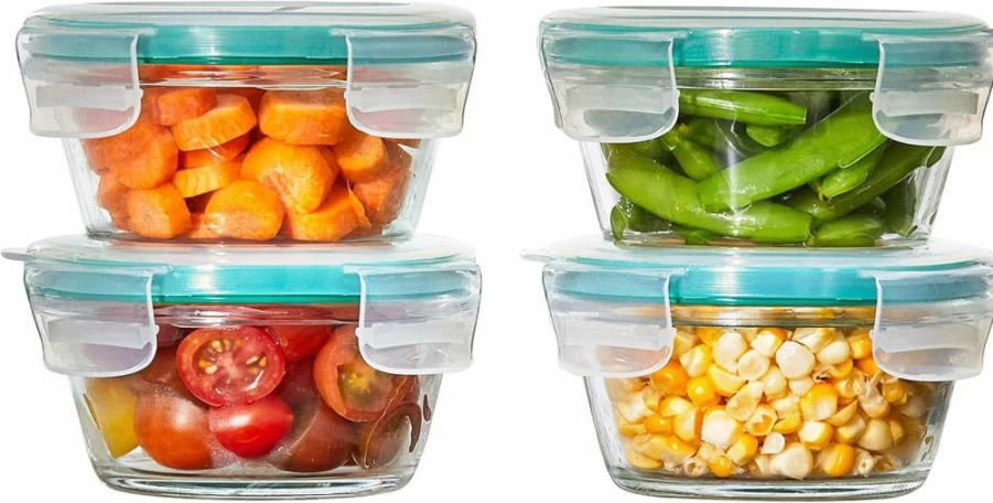 OXO Good Grips 8-Piece Glass Food Storage Container Set with Smart Seal Lids for Prep, Serve & Store