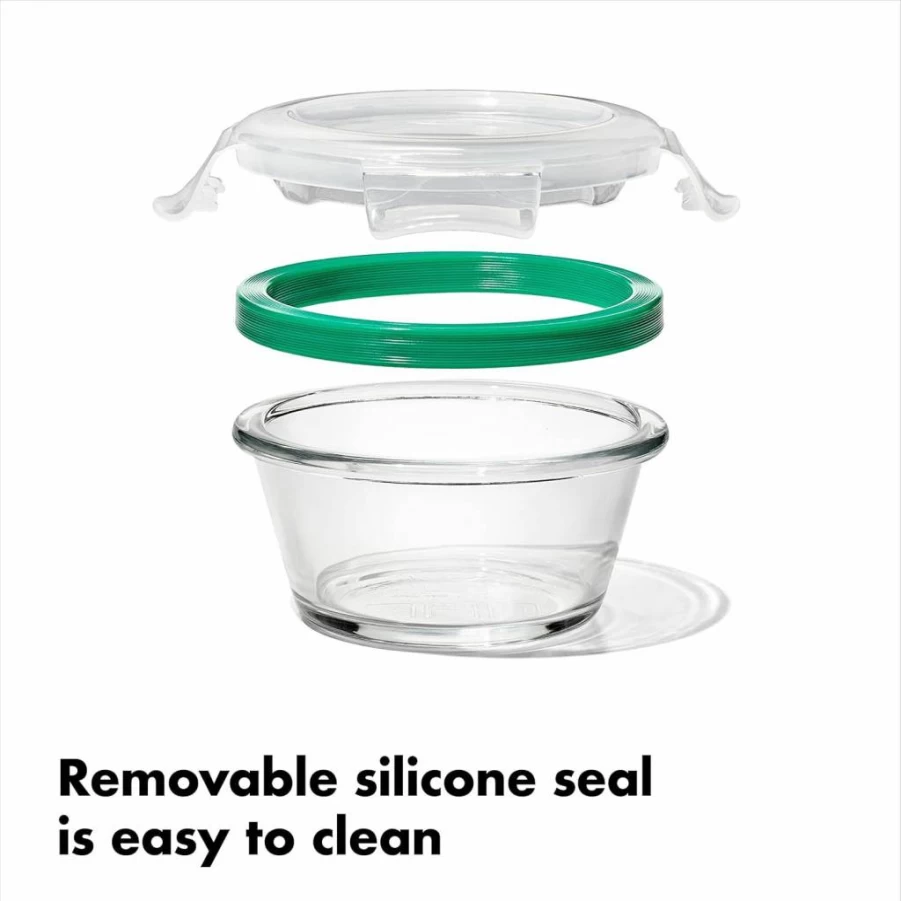 OXO Good Grips 8-Piece Glass Food Storage Container Set with Smart Seal Lids for Prep, Serve & Store