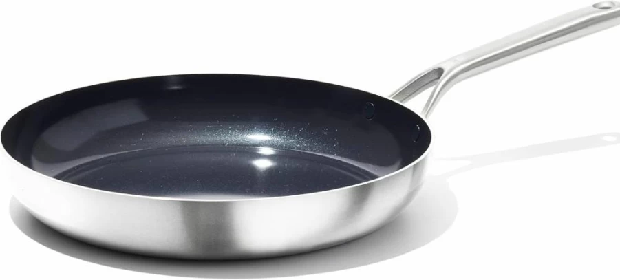 OXO Mira 8" Tri-Ply Stainless Steel Skillet - PFAS-Free Nonstick Frying Pan, Induction Compatible, Multi-Clad Construction, Dishwasher & Metal Utensil Safe