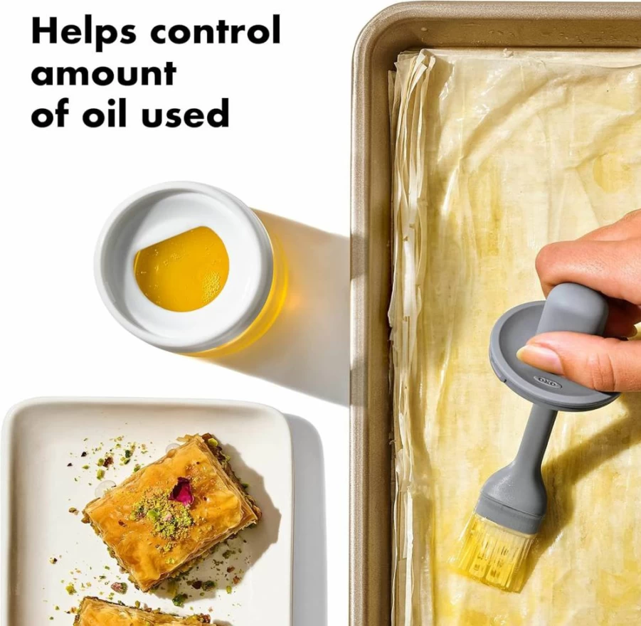 OXO Good Grips 8 Oz Glass Oil Dispenser with Silicone Basting Brush