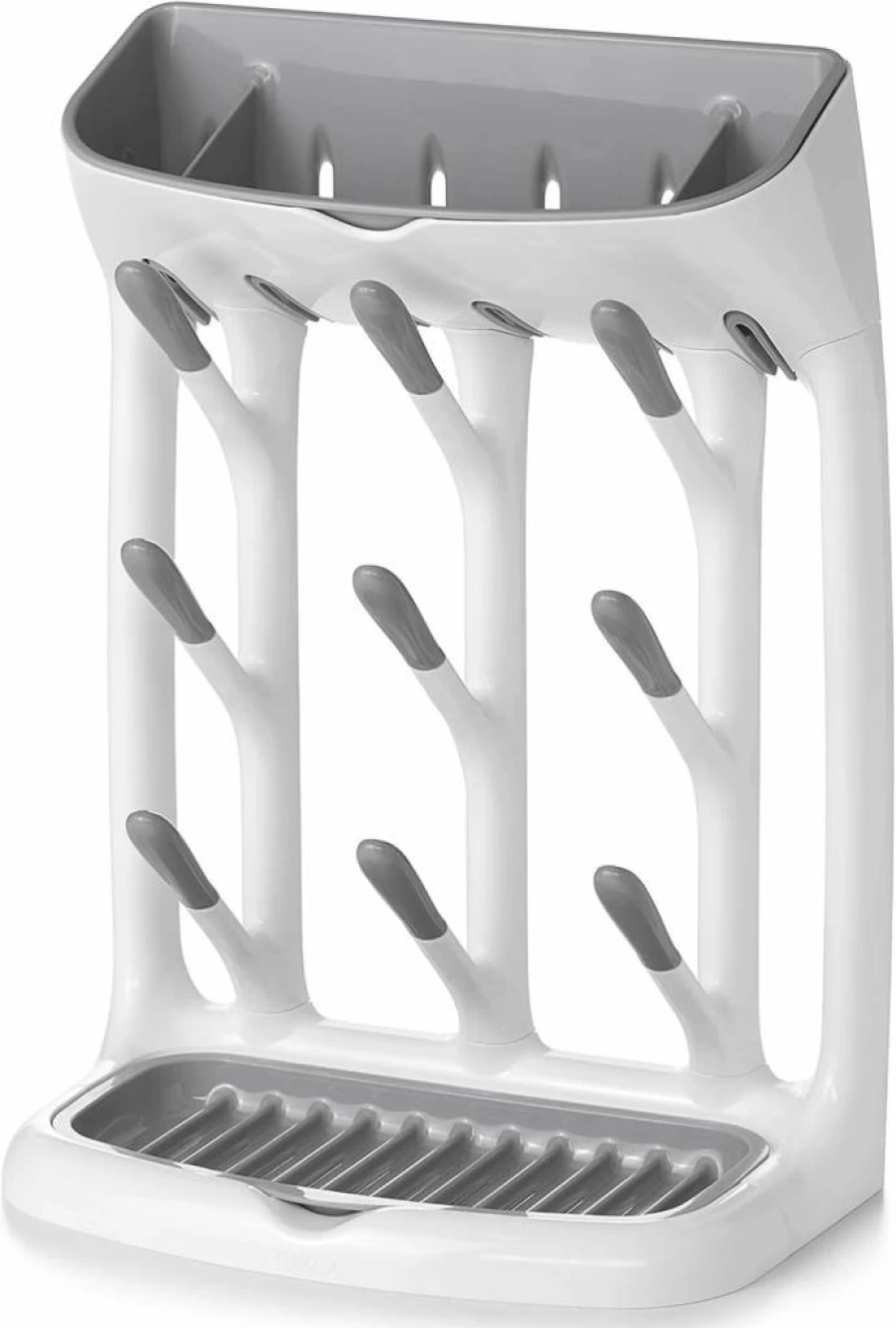 OXO Tot Baby Bottle Drying Rack - Countertop Space-Saving Organizer for Infant Bottles