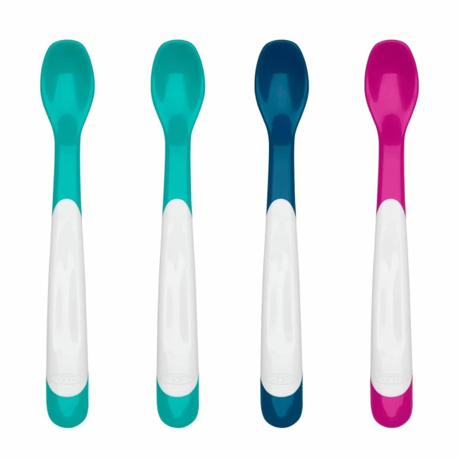 OXO Tot Baby Feeding Spoon Set - BPA-Free, 4-Pack Soft-Tip Spoons for Infants & Toddlers