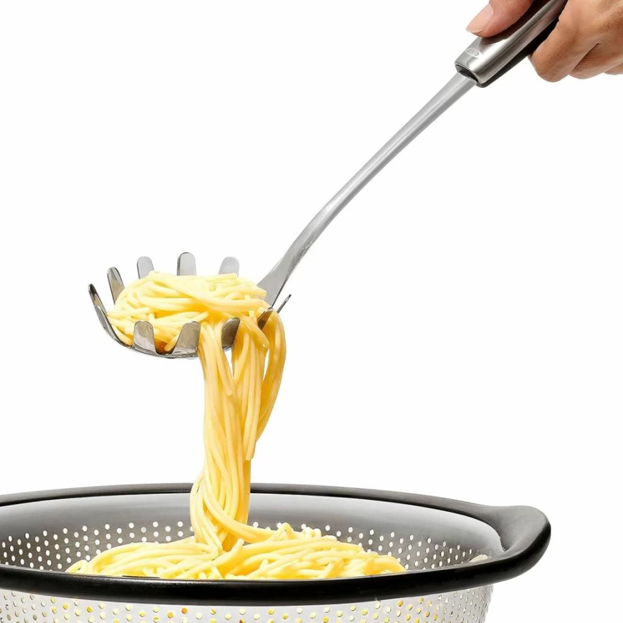 OXO Stainless Steel Spaghetti Server - Durable Kitchen Pasta Spoon with Ergonomic Handle