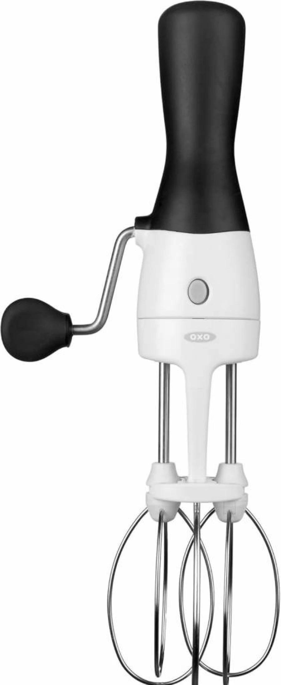 OXO Good Grips Handheld Rotary Egg Beater - White & Black Kitchen Whisk for Baking & Cooking