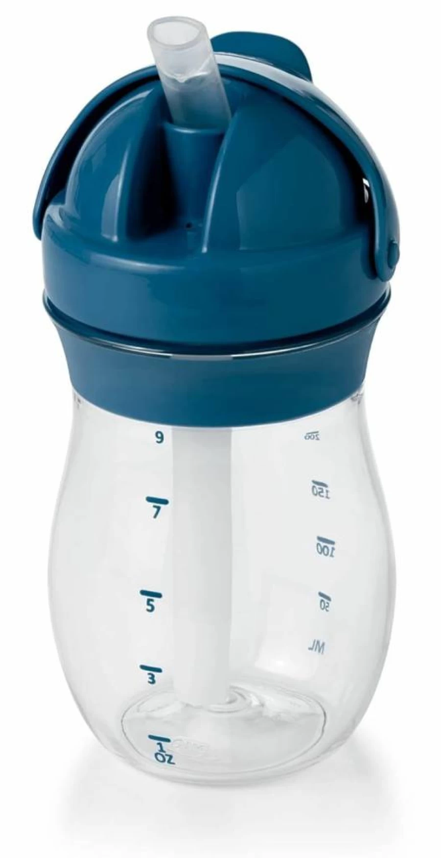 OXO Tot 9oz Straw Sippy Cup for Toddlers - Navy Blue Transition Training Cup - BPA-Free Spill-Proof Design - Pack of 1