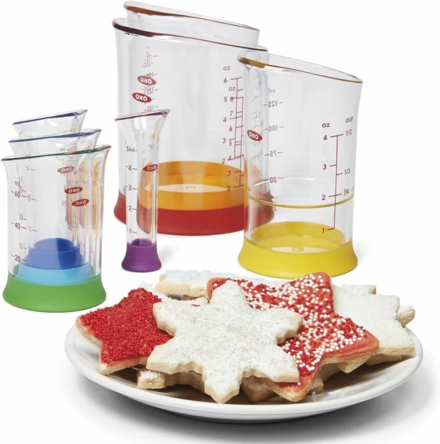 OXO 7-Piece Nesting Measuring Cup Set - Good Grips Stackable Beakers for Liquid & Dry Ingredients