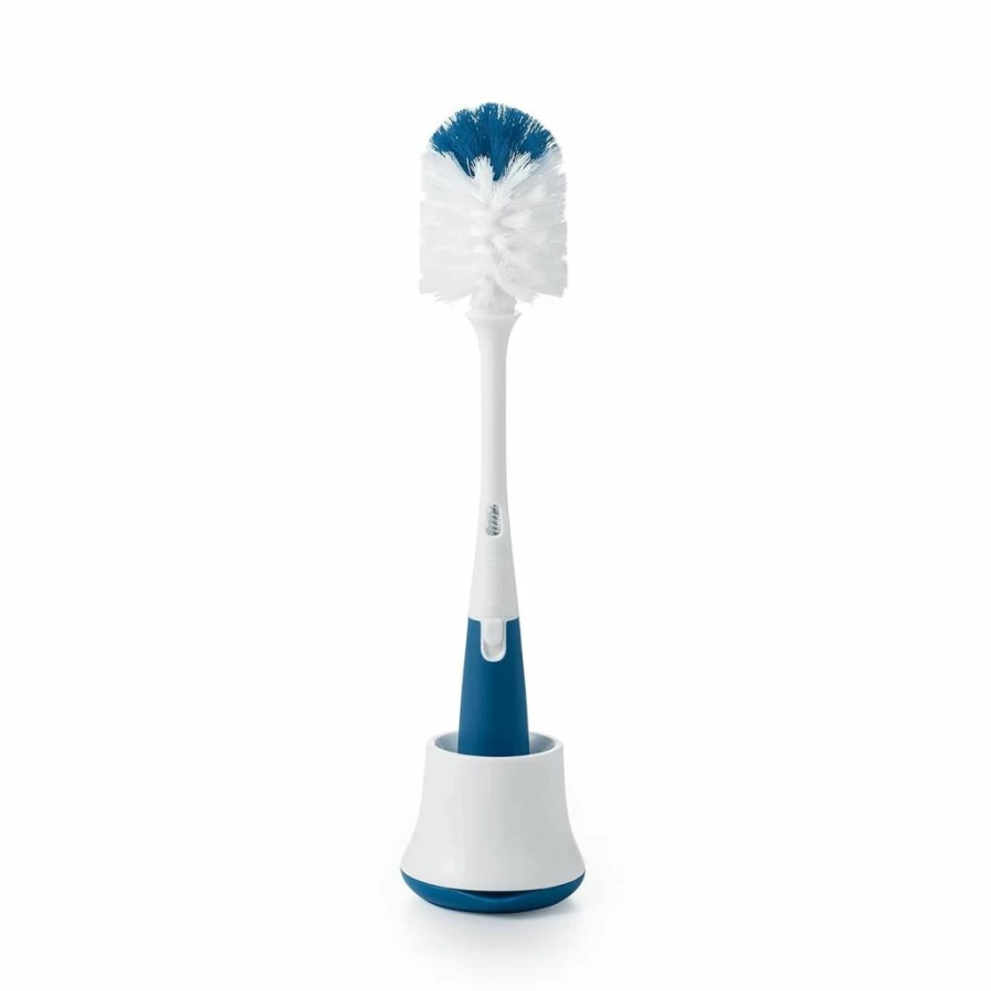 OXO Tot Baby Bottle Brush Set with Nipple Cleaner and Stand - Navy Blue