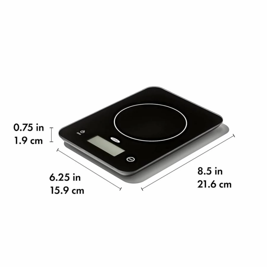 OXO Good Grips 11Lb/5Kg Glass Kitchen Scale - Precise Digital Food Scale for Cooking & Baking