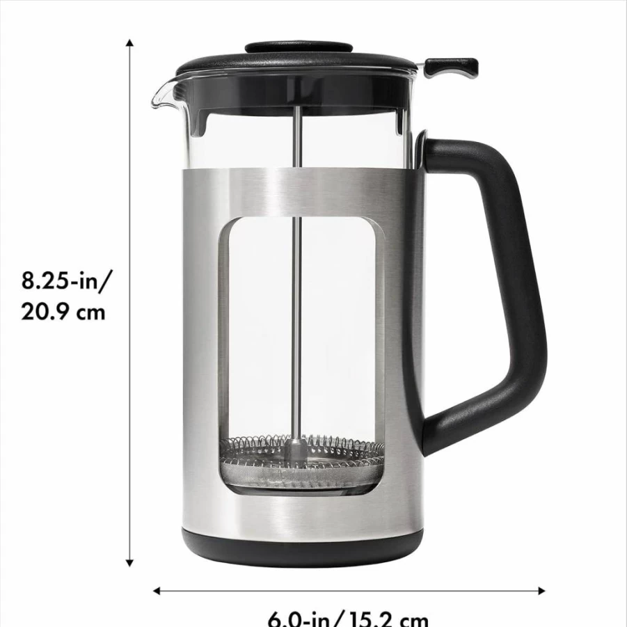 OXO Brew 32oz French Press Coffee Maker - Stainless Steel, 1 Liter, 4 Cup Capacity