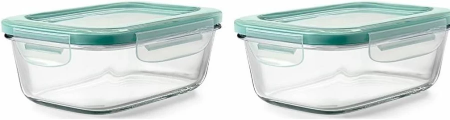 OXO 8-Cup Glass Food Storage Container with Smart Seal Lid – Airtight Rectangle Kitchen Container by OXO Good Grips