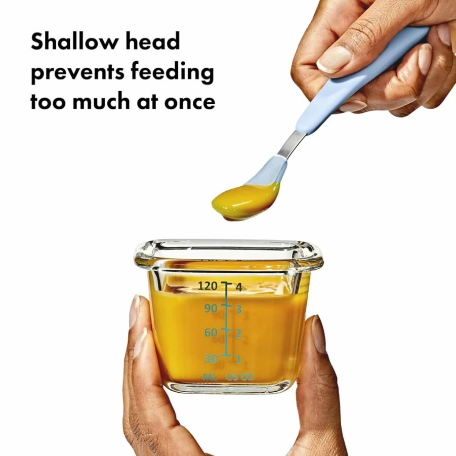 OXO Tot Baby Feeding Spoon Set - Soft Silicone Spoons for Infants, BPA-Free, Opal & Dusk Colors