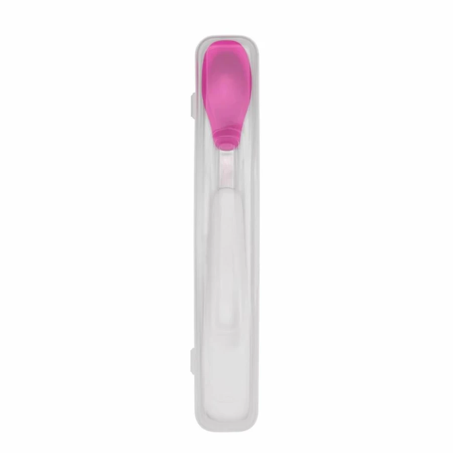 OXO Tot Travel Feeding Spoon with Carry Case - Pink, On-the-Go Baby Utensil